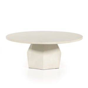 Bowman Outdoor Coffee Table In White Concrete