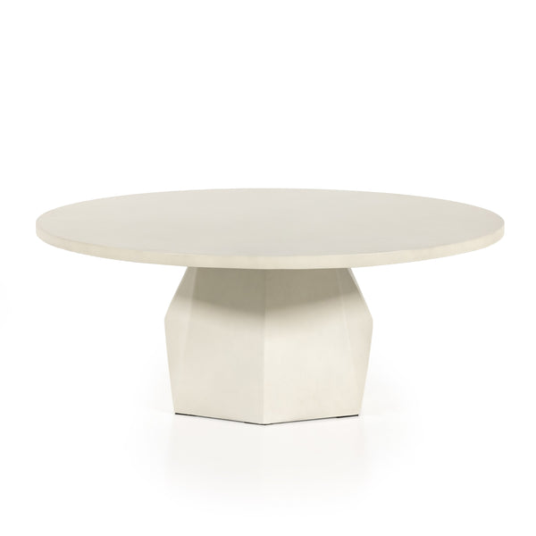 Bowman Outdoor Coffee Table In White Concrete