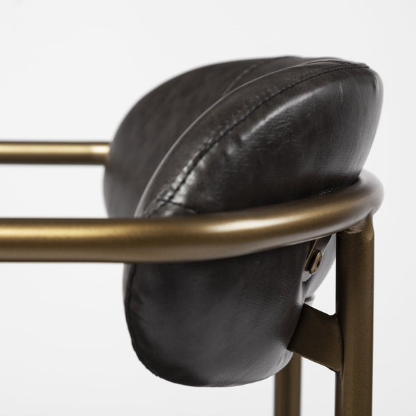 Parker Brown Faux Leather Seat Gold Metal Dining Chair