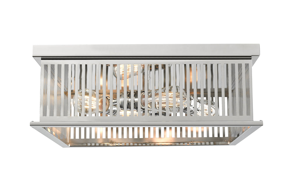 Camellia 4 Light Flush Mount in Polished Nickel Finish
