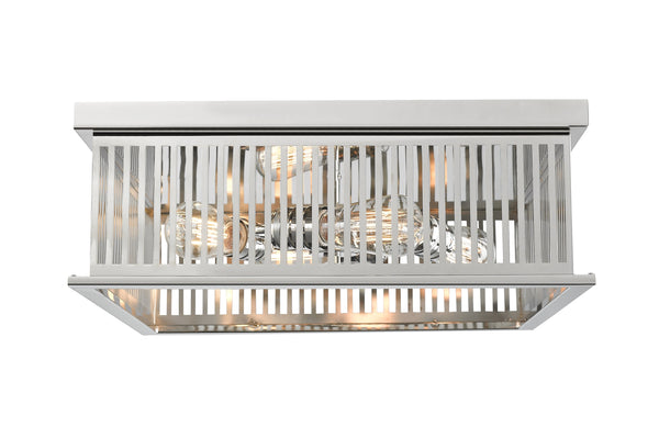 Camellia 4 Light Flush Mount in Polished Nickel Finish