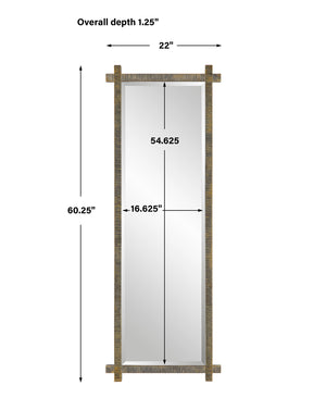 Abanu Ribbed Gold Dressing Mirror