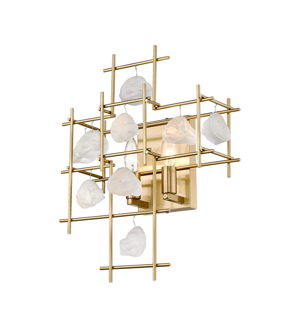 Garroway 2 Light Wall Sconce in Aged Brass Finish