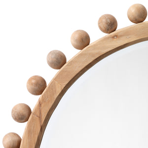 Brighton Round Wood Mirror, Natural