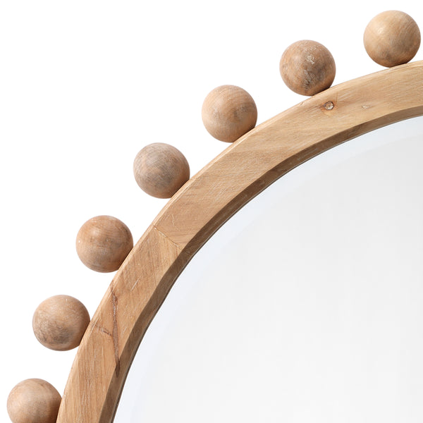 Brighton Round Wood Mirror, Natural