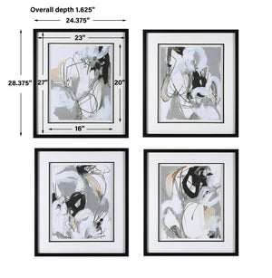Tangled Threads Abstract Framed Prints, S/4
