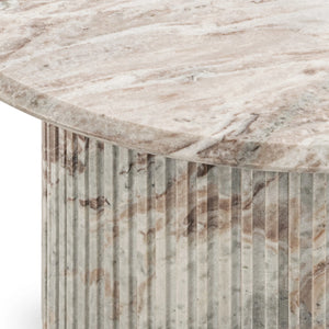 Nordens Marble Round Coffee Table - Rusty Gray