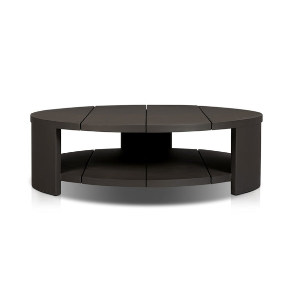 Roca Outdoor Round Metal Coffee Table - Bronze