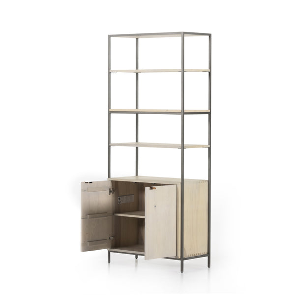 Trey Modular Wide Bookcase In Dove Poplar