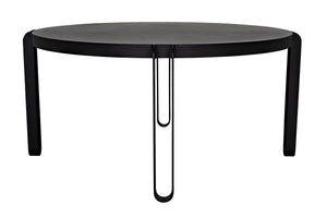 Marcellus Dining Table, 63", Black Metal