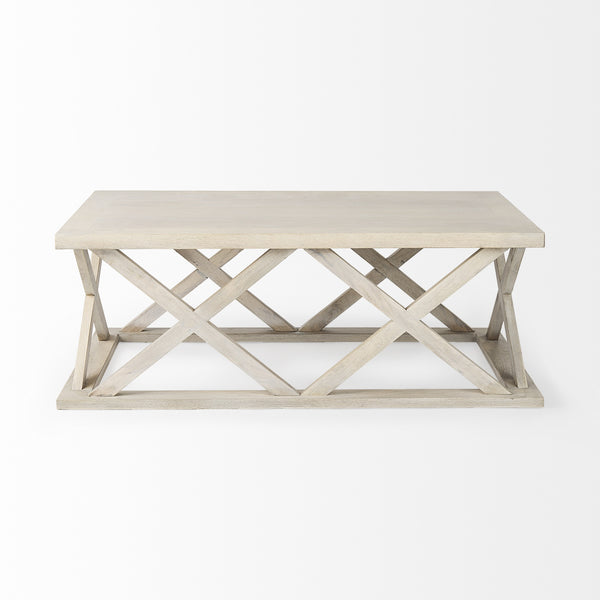 Forsey 48.0L x 28.0W x 17.5H Blonde Wood Rectangular Coffee Table