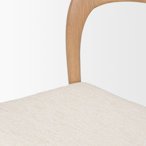 Nobu Oak Wood w/ Cream Fabric Open Back Dining Chair