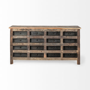 Wilton I 63x16 Reclaimed Wood and Metal 16 Drawer Sideboard