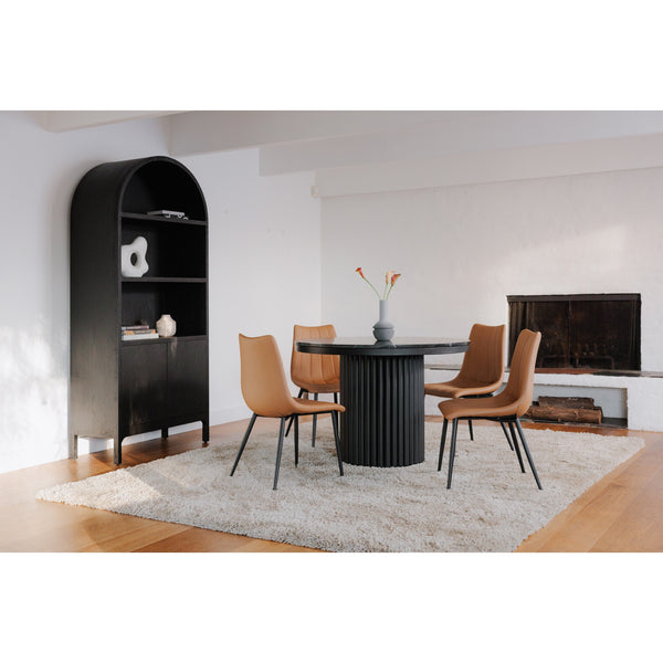 Tower Dining Table Black Marble by Moe's