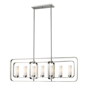 Aideen 7 Light Island/Billiard in Brushed Nickel Finish