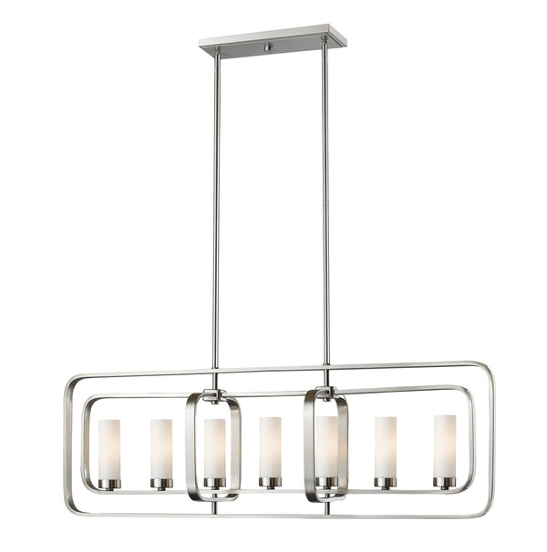 Aideen 7 Light Island/Billiard in Brushed Nickel Finish