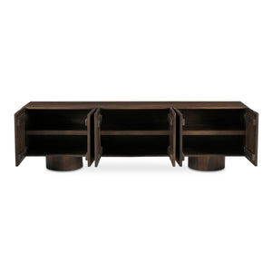 Hadley Media Unit in Warm Brown Neem Wood