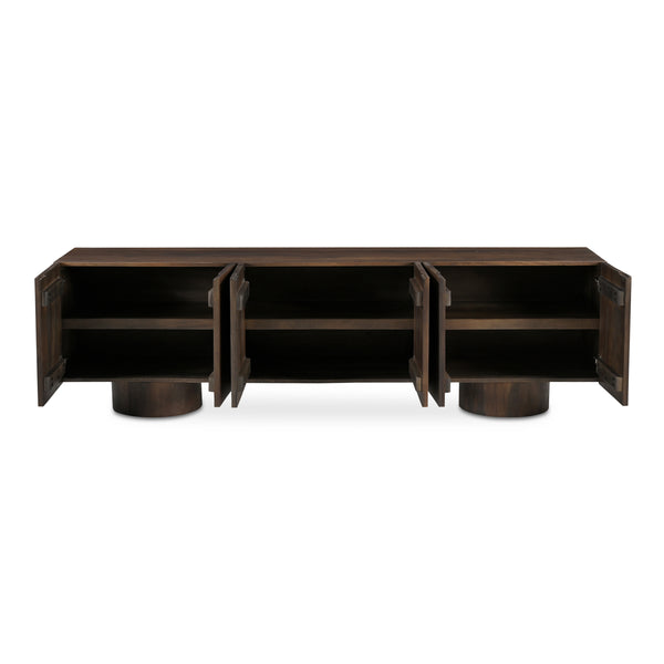 Hadley Media Unit in Warm Brown Neem Wood