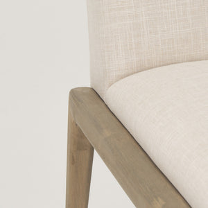 Palisades Cream Upholstery w/ Solid Wood Armless Dining Chair