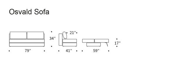 OSVALD FULL SOFABED in KENYA GRAVEL FABRIC WITH Black steel LEGS 579