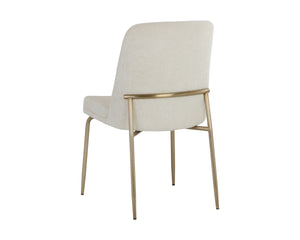 ZEKE DINING CHAIR - ANTIQUE BRASS - BERGEN IVORY