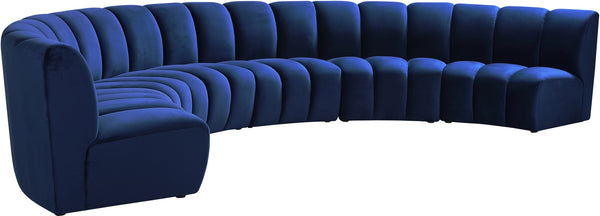 Lynda 6pc. Modular Sectional In Navy Velvet