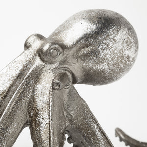 Strafford Medium 13L x 7W Silver Resin Octopus