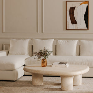 Thomas Left Sectional in Ivory Polyester