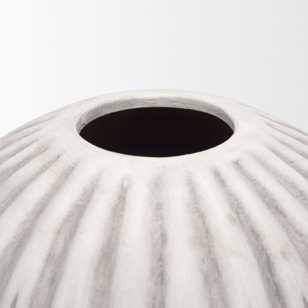 Ummi Small Off White w/ Gray-Brown Antiquing Ceramic Floor Vase