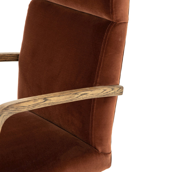 BRYSON Traditional DESK CHAIR-BURNT AUBURN