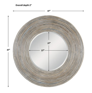 Vortex White Washed Round Mirror