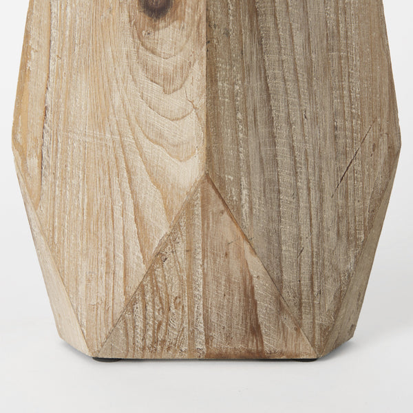 Allen II Small Natural Wooden Base Oval Vase