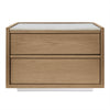 Ashcroft Nightstand Oak with Rosa Marble Top