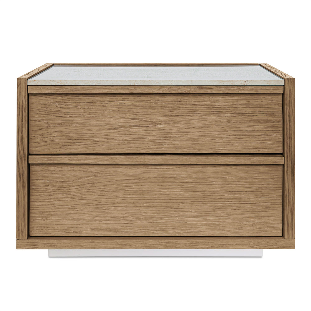 Ashcroft Nightstand Oak with Rosa Marble Top