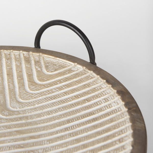 Jamila 16.9L x 16.8W x 43.3H Set of 2 Brown Wooden Tray