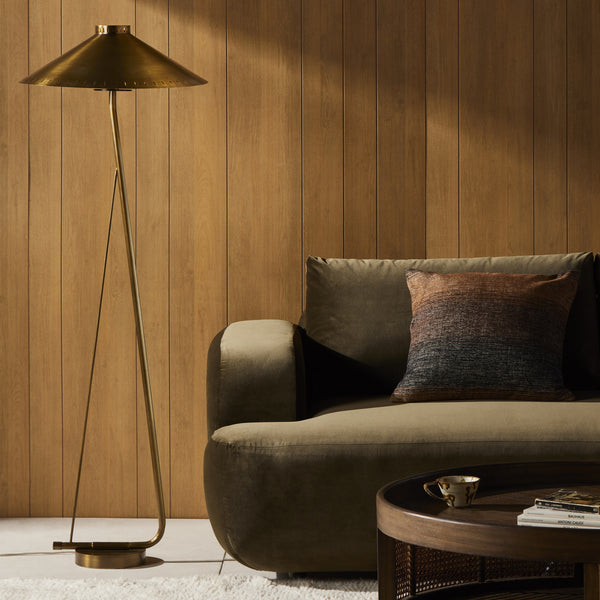 Egon Floor Lamp In Antique Brass Iron