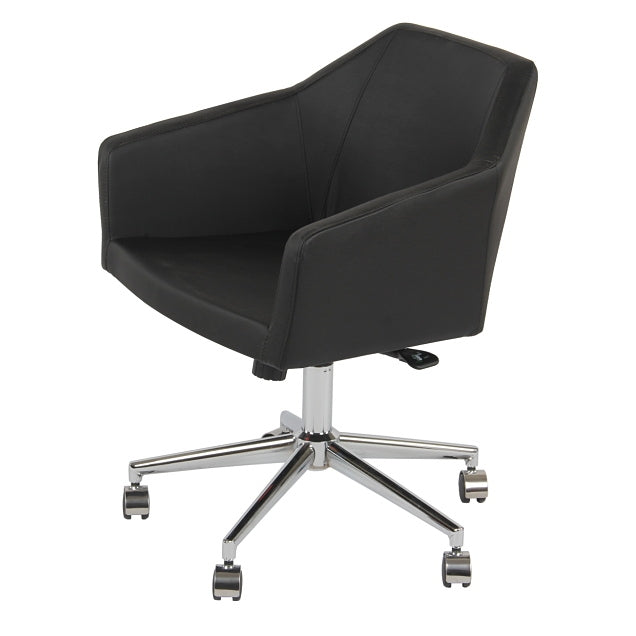Mercer Contemporary Office Chair In Black Leather