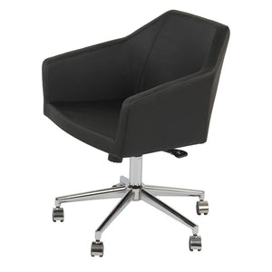 Mercer Contemporary Office Chair In Black Leather