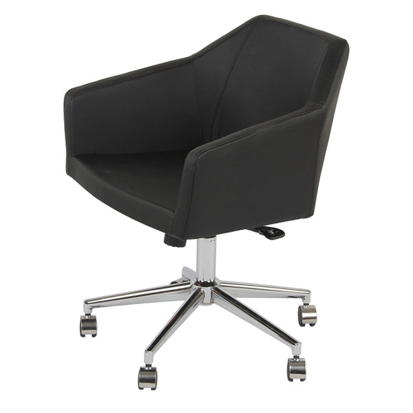 Mercer Contemporary Office Chair In Black Leather