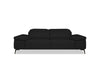 CAMELLO Leather Sofa in black leather/blk PC legs w/full lumbar support