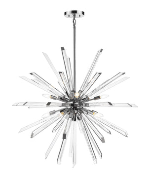 Burst 10 Light Chandelier in Chrome Finish