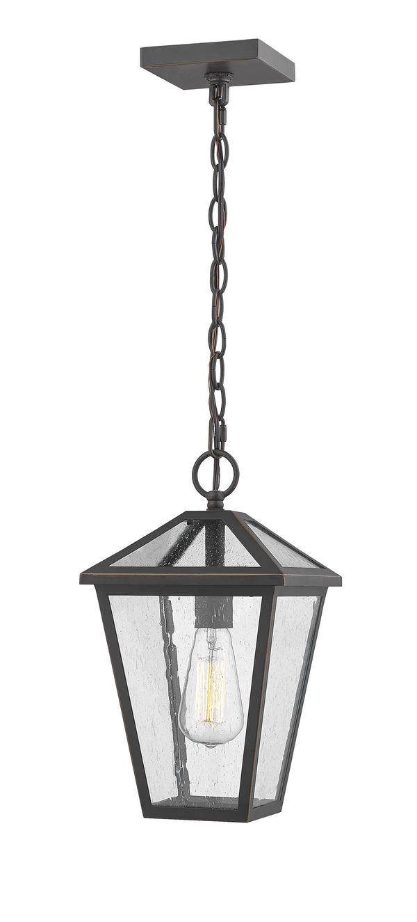 Talbot 1 Light Outdoor Chain Mount Ceiling Fixture in Rubbed Bronze Finish