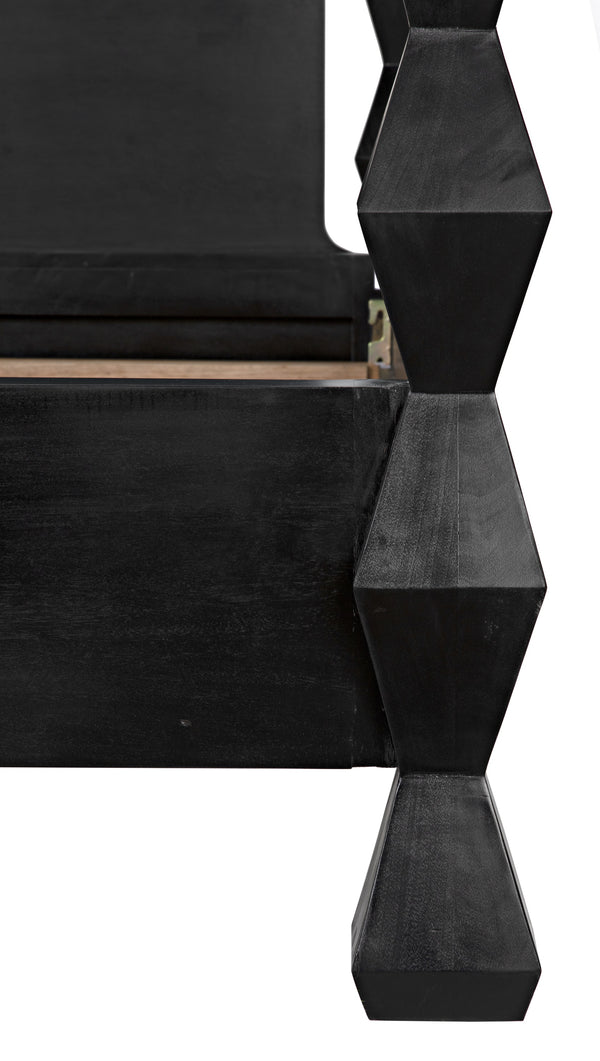 Brancusi Bed, Queen, Hand Rubbed Black
