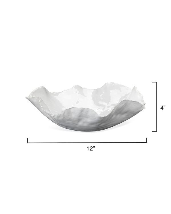 Peony  Ceramic Decorative Bowl, White