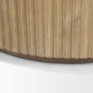 Terra Fluted Light Brown Wood 2-Door Accent Cabinet