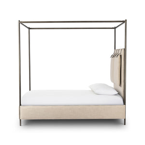 Leigh Canopy Queen Bed - Palm Ecru