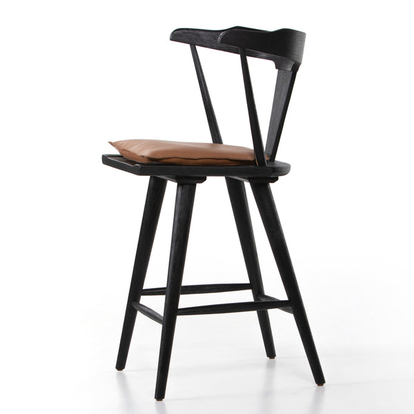 Ripley Stool W Cushion In Black Oak In Counter