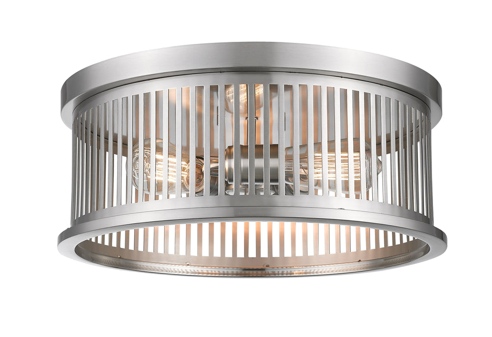 Camellia 3 Light Flush Mount in Brushed Nickel Finish