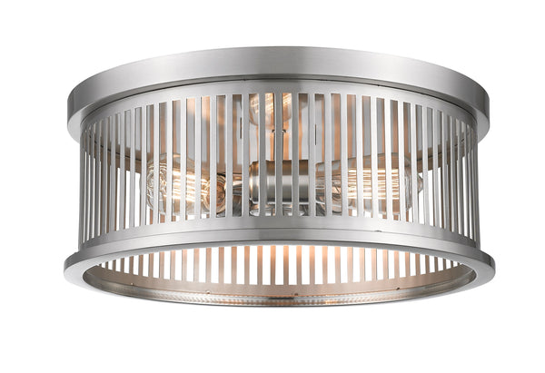 Camellia 3 Light Flush Mount in Brushed Nickel Finish
