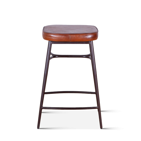 Wellington Backless Leather Counter Stool